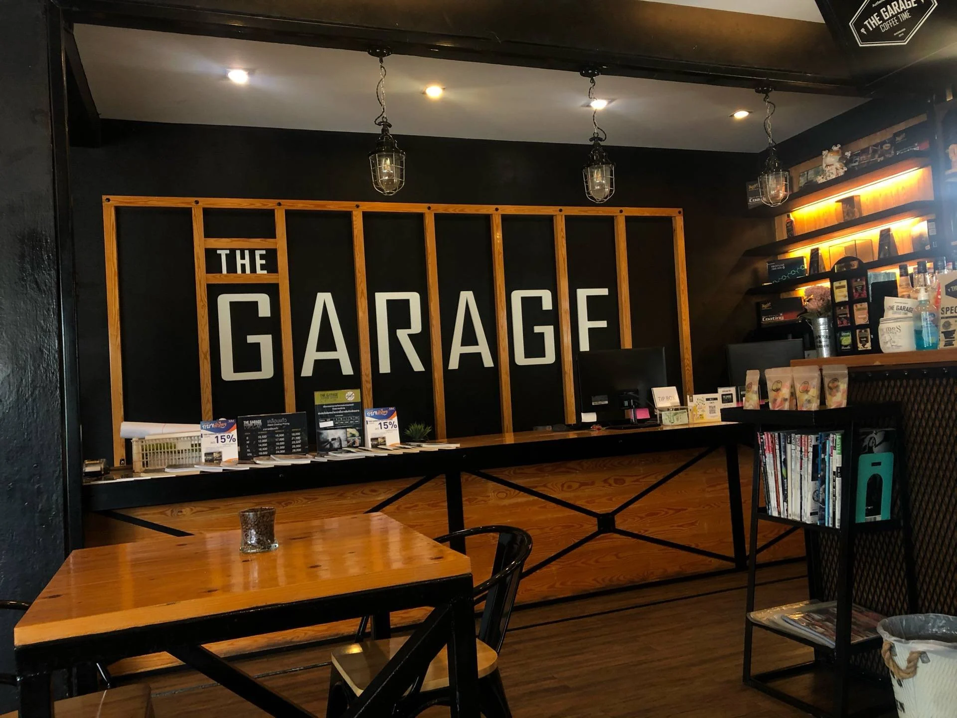 The garage coffee time